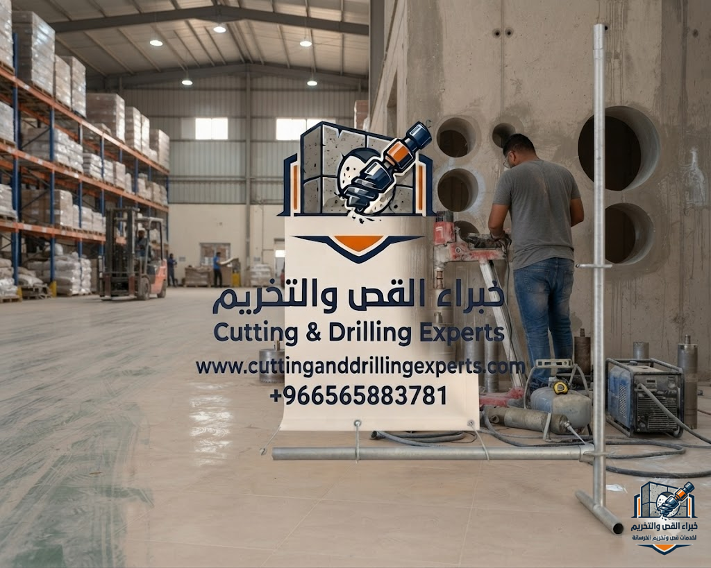فتح كور بجدة باستخدام معدات الكور الماسي لتنفيذ فتحات دقيقة في الخرسانة
